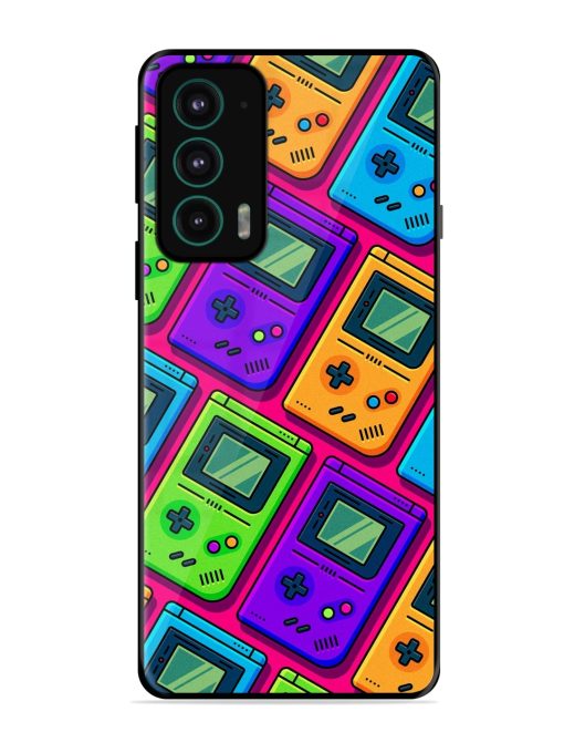 Game Seamless Pattern Glossy Metal Phone Cover for Motorola Moto Edge 20