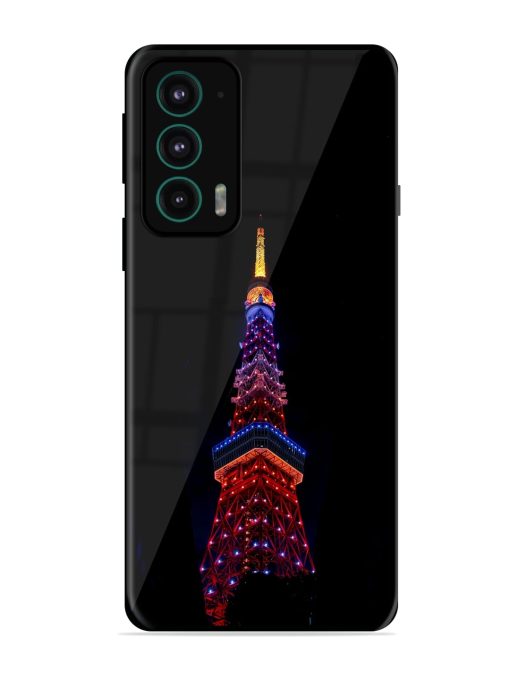 Eiffel Tower Night View Glossy Metal Phone Cover for Motorola Moto Edge 20