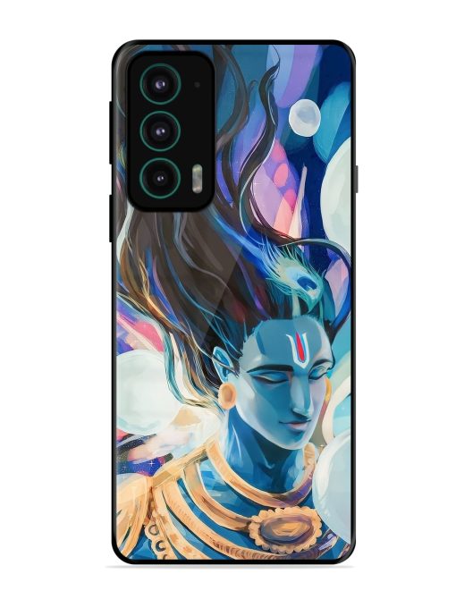 Bhagwan Sri Krishna Glossy Metal Phone Cover for Motorola Moto Edge 20 Zapvi