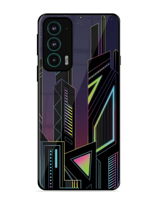 Neon Dreamscape Glossy Metal Phone Cover for Motorola Moto Edge 20 Zapvi