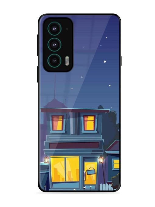 Vector Night House Glossy Metal Phone Cover for Motorola Moto Edge 20