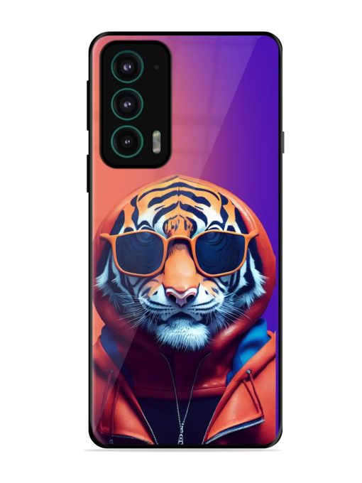 Tiger Animation Glossy Metal Phone Cover for Motorola Moto Edge 20