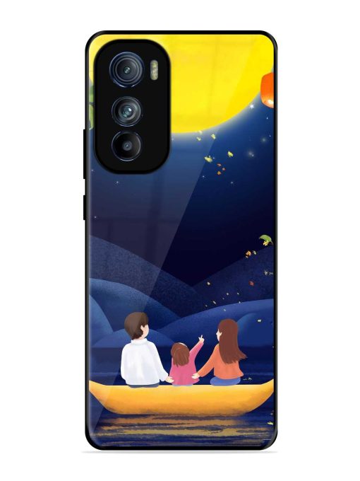 Happy Family And Beautiful View Glossy Metal Phone Cover for Motorola Moto Edge 30 Zapvi