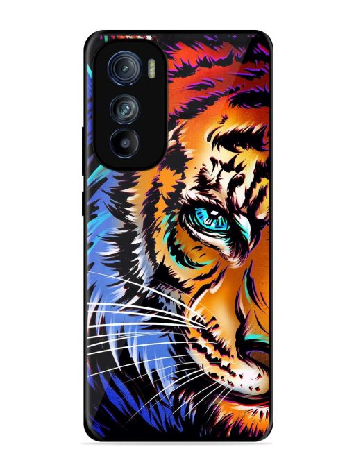 Colorful Lion Art Glossy Metal Phone Cover for Motorola Moto Edge 30 Zapvi