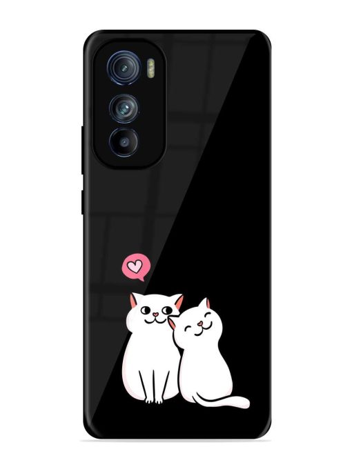 Cat Love Glossy Metal Phone Cover for Motorola Moto Edge 30 Zapvi