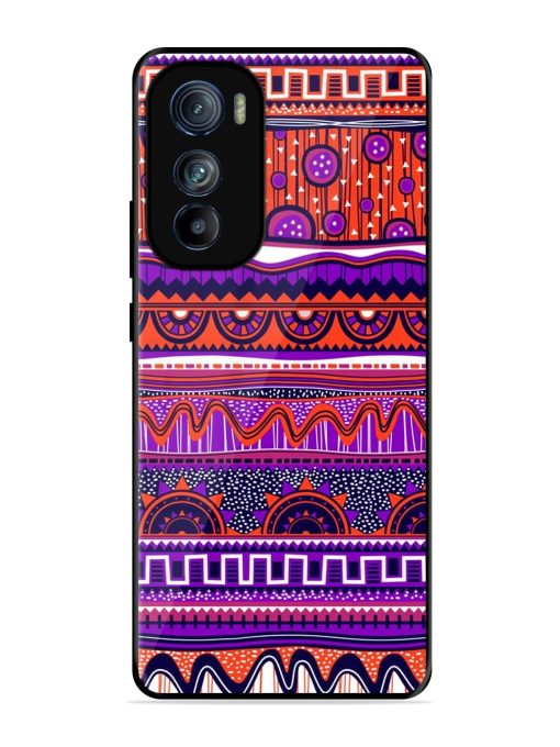 Ethnic Seamless Pattern Glossy Metal TPU Phone Cover for Motorola Moto Edge 30 Zapvi