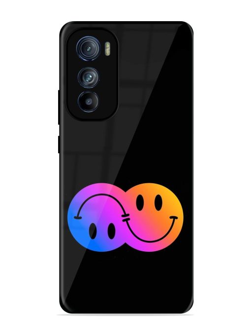 Gradient Smile Art Glossy Metal TPU Phone Cover for Motorola Moto Edge 30 Zapvi