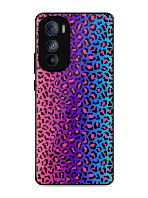 Colorful Leopard Seamless Glossy Metal Phone Cover for Motorola Moto Edge 30 Zapvi