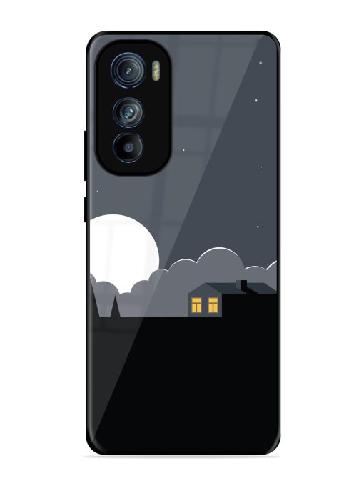 Full Moon Vector Art Glossy Metal Phone Cover for Motorola Moto Edge 30 Zapvi