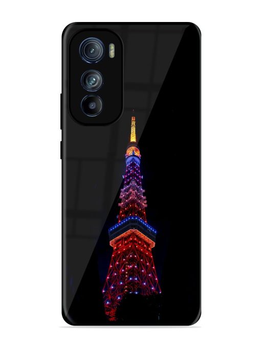 Eiffel Tower Night View Glossy Metal Phone Cover for Motorola Moto Edge 30 Zapvi