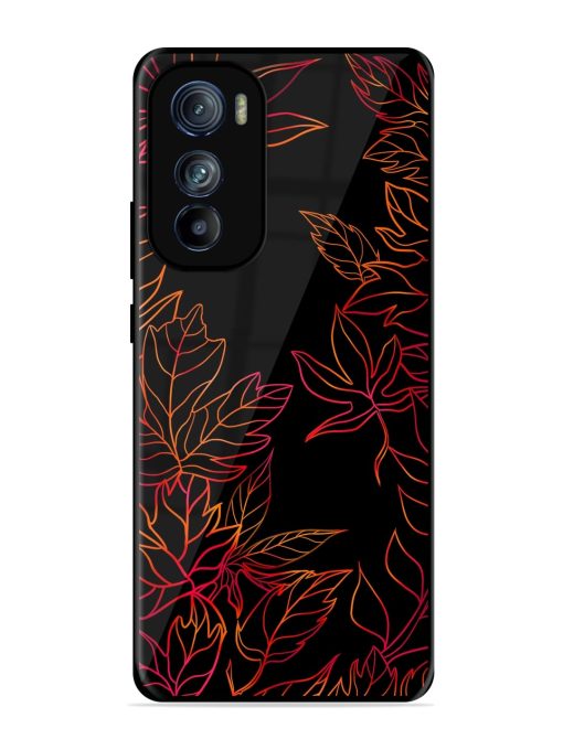 Red Floral Pattern Glossy Metal Phone Cover for Motorola Moto Edge 30 Zapvi