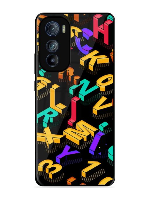 Seamless Pattern With Letters Glossy Metal Phone Cover for Motorola Moto Edge 30 Zapvi