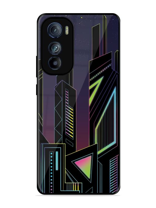 Neon Dreamscape Glossy Metal Phone Cover for Motorola Moto Edge 30 Zapvi