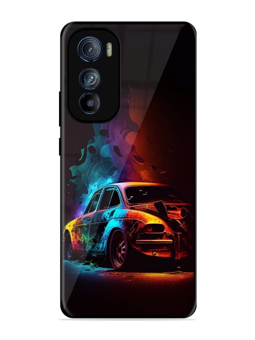 High Classic Car Art Glossy Metal Phone Cover for Motorola Moto Edge 30 Zapvi