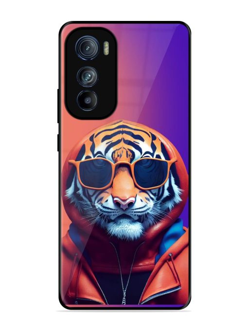 Tiger Animation Glossy Metal Phone Cover for Motorola Moto Edge 30 Zapvi