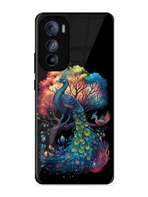 Peacock Tree Art Glossy Metal Phone Cover for Motorola Moto Edge 30 Zapvi