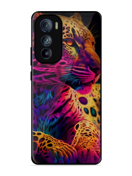 Leopard Art Glossy Metal Phone Cover for Motorola Moto Edge 30 Zapvi