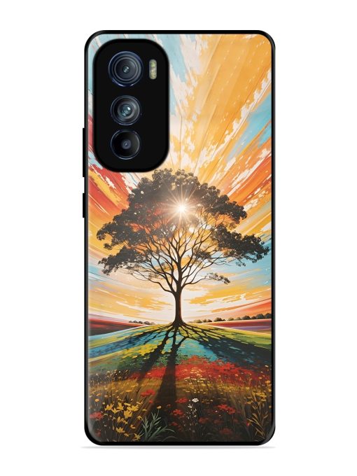 Abstract Tree Colorful Art Glossy Metal Phone Cover for Motorola Moto Edge 30 Zapvi