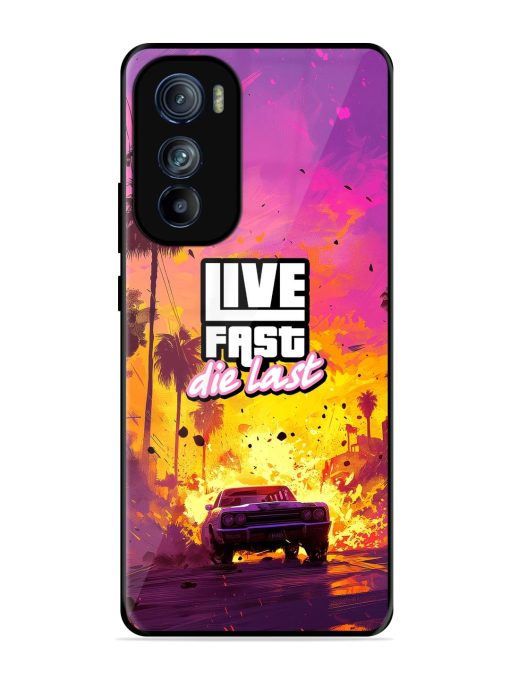 Live Fast Glossy Metal Phone Cover for Motorola Moto Edge 30