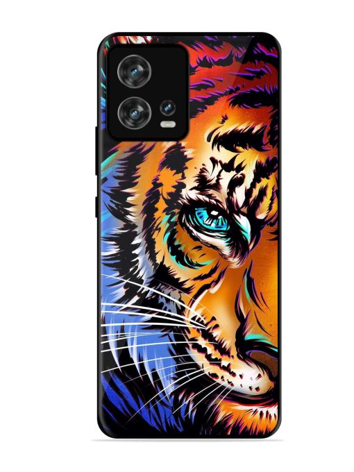 Colorful Lion Art Glossy Metal Phone Cover for Motorola Moto Edge 30 Fusion Zapvi