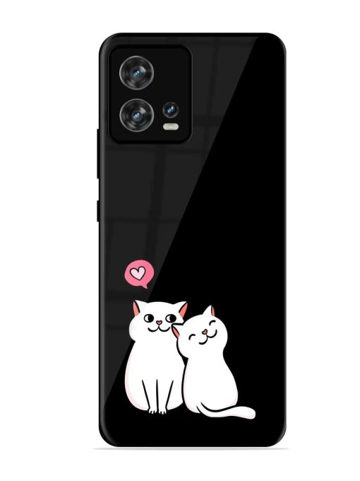 Cat Love Glossy Metal Phone Cover for Motorola Moto Edge 30 Fusion Zapvi