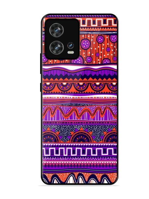 Ethnic Seamless Pattern Glossy Metal TPU Phone Cover for Motorola Moto Edge 30 Fusion Zapvi