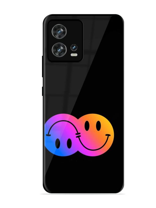 Gradient Smile Art Glossy Metal TPU Phone Cover for Motorola Moto Edge 30 Fusion