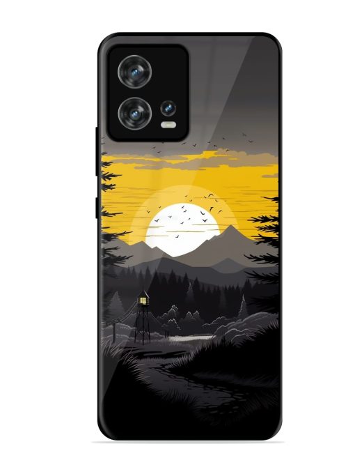 Sunset Vector Glossy Metal Phone Cover for Motorola Moto Edge 30 Fusion Zapvi