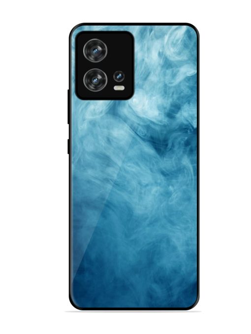 Blue Smoke Art Glossy Metal Phone Cover for Motorola Moto Edge 30 Fusion