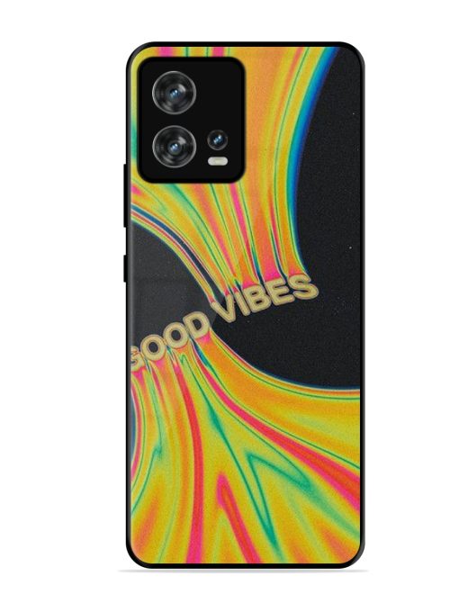 Good Vibes Glossy Metal Phone Cover for Motorola Moto Edge 30 Fusion Zapvi