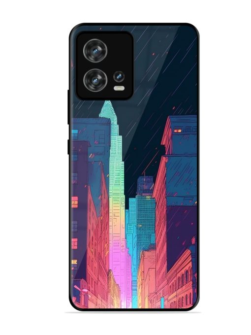 Minimal City Art Glossy Metal Phone Cover for Motorola Moto Edge 30 Fusion Zapvi