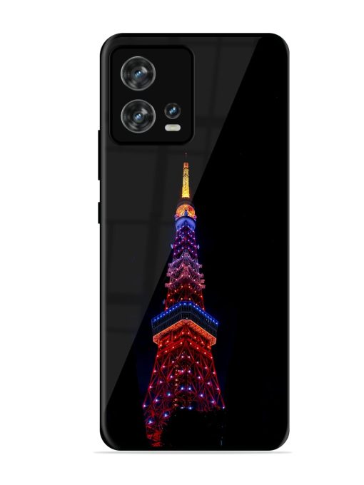 Eiffel Tower Night View Glossy Metal Phone Cover for Motorola Moto Edge 30 Fusion