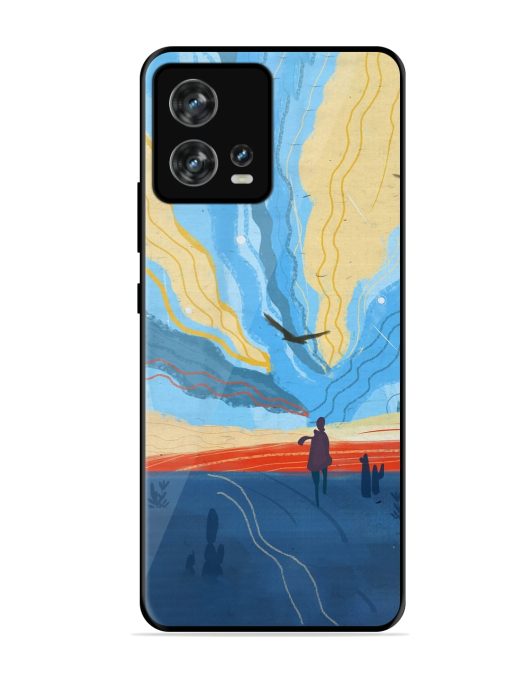 Minimal Abstract Landscape Glossy Metal Phone Cover for Motorola Moto Edge 30 Fusion Zapvi