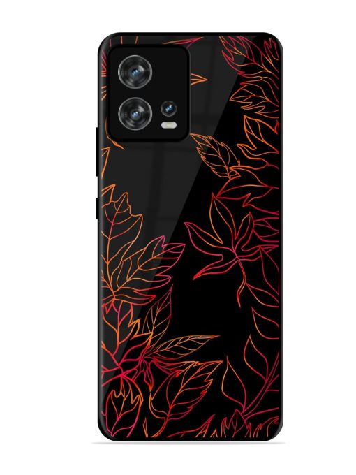 Red Floral Pattern Glossy Metal Phone Cover for Motorola Moto Edge 30 Fusion Zapvi