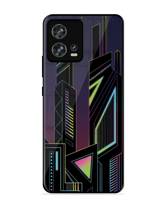 Neon Dreamscape Glossy Metal Phone Cover for Motorola Moto Edge 30 Fusion Zapvi