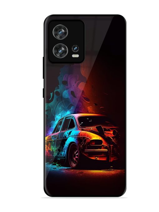 High Classic Car Art Glossy Metal Phone Cover for Motorola Moto Edge 30 Fusion Zapvi