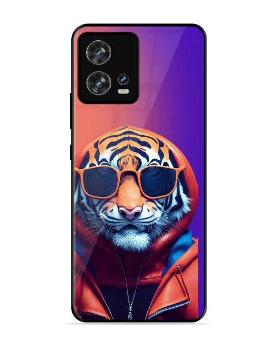 Tiger Animation Glossy Metal Phone Cover for Motorola Moto Edge 30 Fusion Zapvi