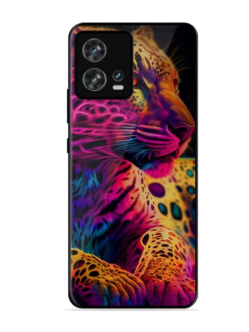 Leopard Art Glossy Metal Phone Cover for Motorola Moto Edge 30 Fusion Zapvi