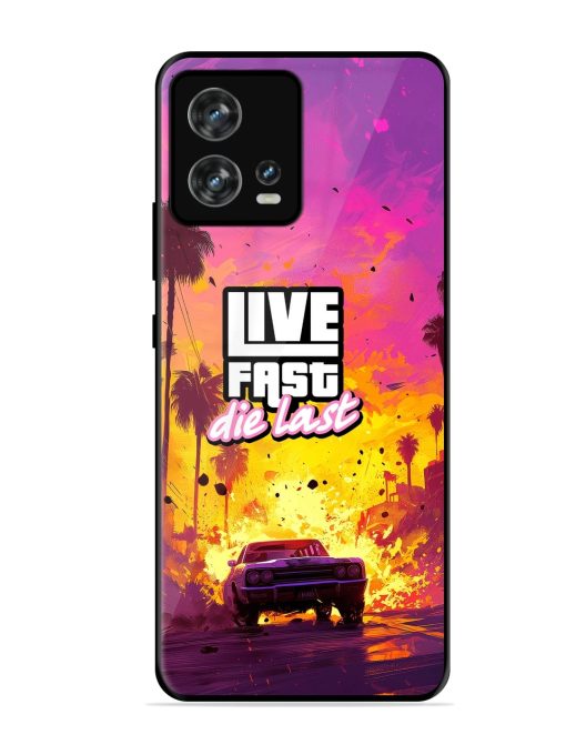 Live Fast Glossy Metal Phone Cover for Motorola Moto Edge 30 Fusion Zapvi