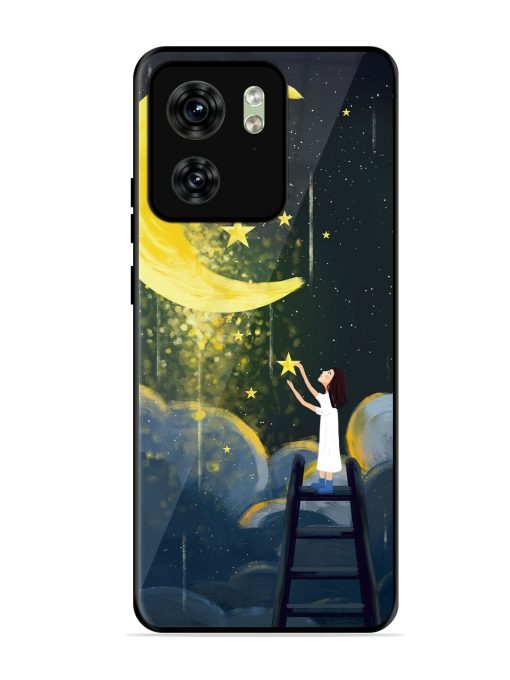 Moonlight Healing Night Illustration Glossy Metal TPU Phone Cover for Motorola Moto Edge 40 Zapvi