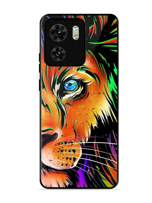 Colorful Lion Design Glossy Metal TPU Phone Cover for Motorola Moto Edge 40 Zapvi