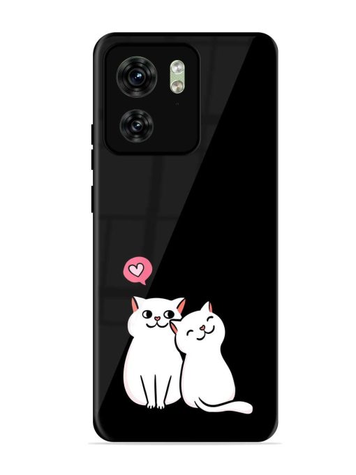 Cat Love Glossy Metal Phone Cover for Motorola Moto Edge 40 Zapvi