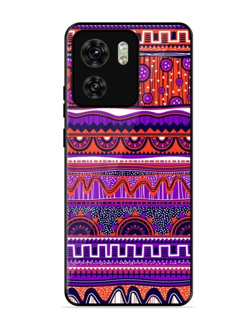 Ethnic Seamless Pattern Glossy Metal TPU Phone Cover for Motorola Moto Edge 40