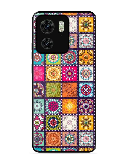 Seamless Pattern Vintage Glossy Metal Phone Cover for Motorola Moto Edge 40