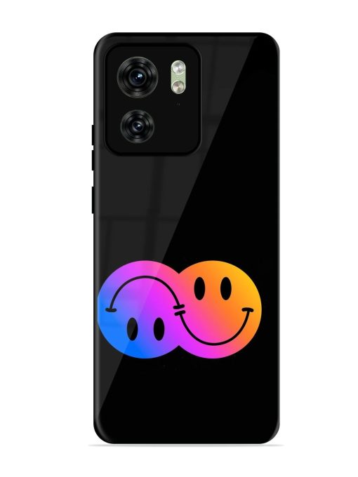 Gradient Smile Art Glossy Metal TPU Phone Cover for Motorola Moto Edge 40