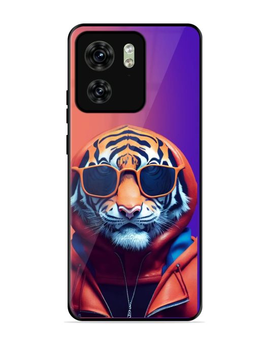 Tiger Animation Glossy Metal Phone Cover for Motorola Moto Edge 40 Zapvi