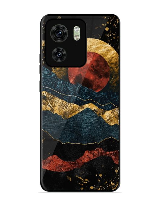 Gold Painting View Glossy Metal Phone Cover for Motorola Moto Edge 40