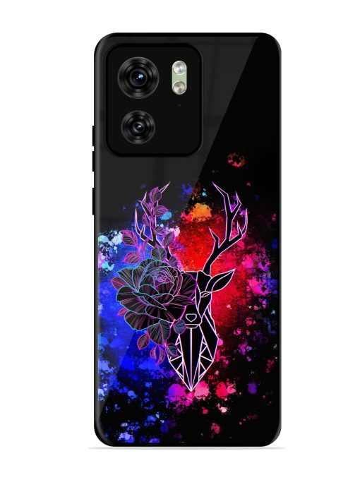 Floral Deer Art Glossy Metal Phone Cover for Motorola Moto Edge 40 Zapvi