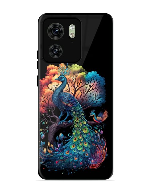 Peacock Tree Art Glossy Metal Phone Cover for Motorola Moto Edge 40 Zapvi