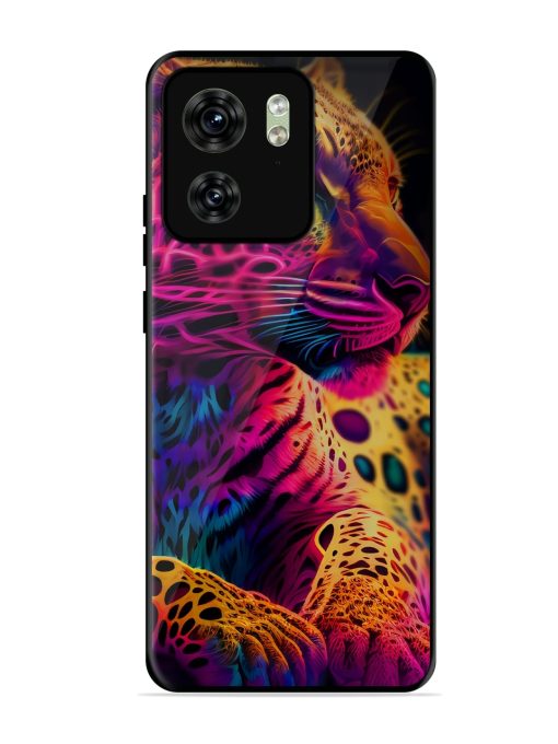 Leopard Art Glossy Metal Phone Cover for Motorola Moto Edge 40 Zapvi